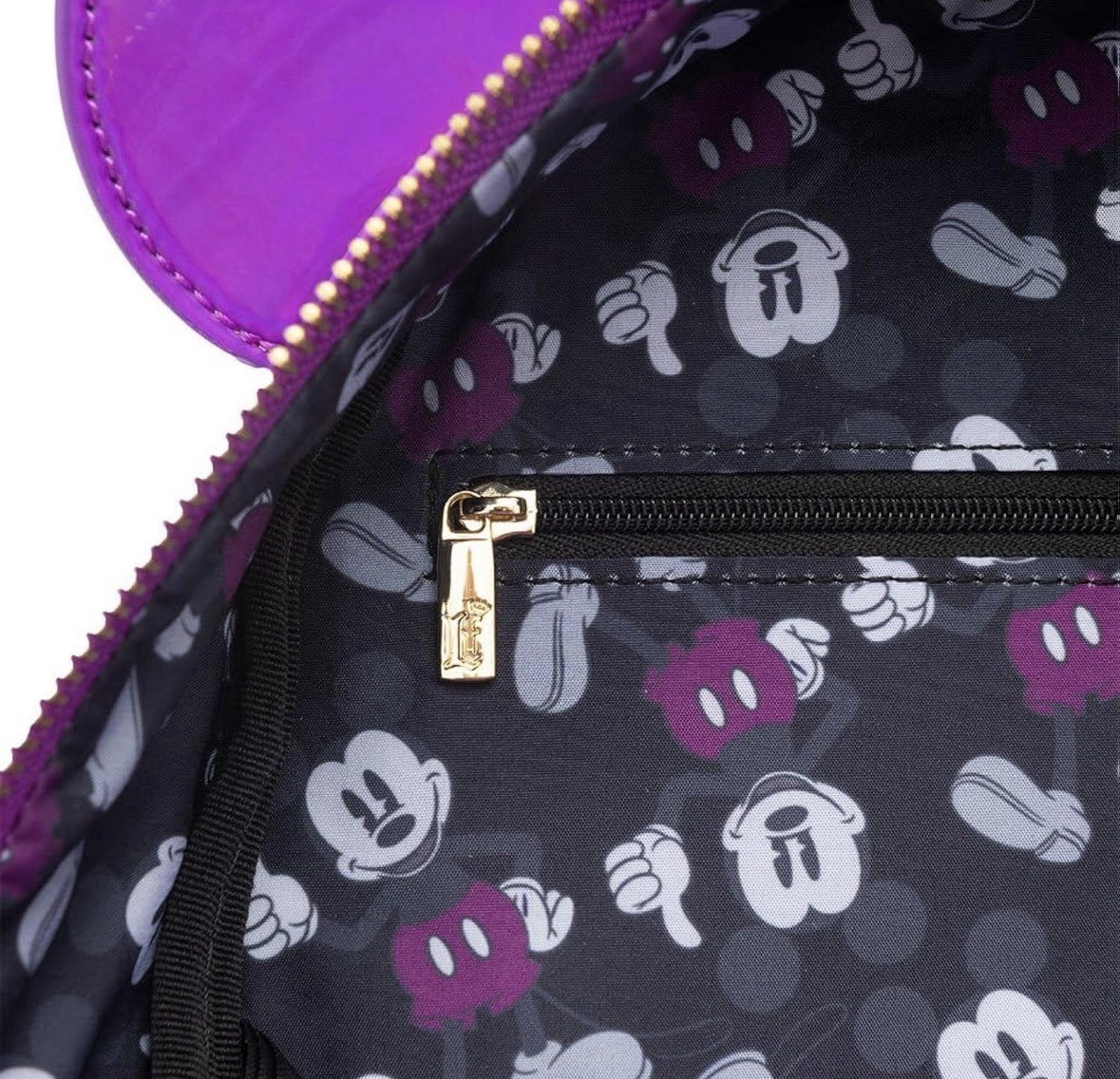 Loungefly Disney Mickey Mouse Holographic Amethyst Mini Backpack NWT