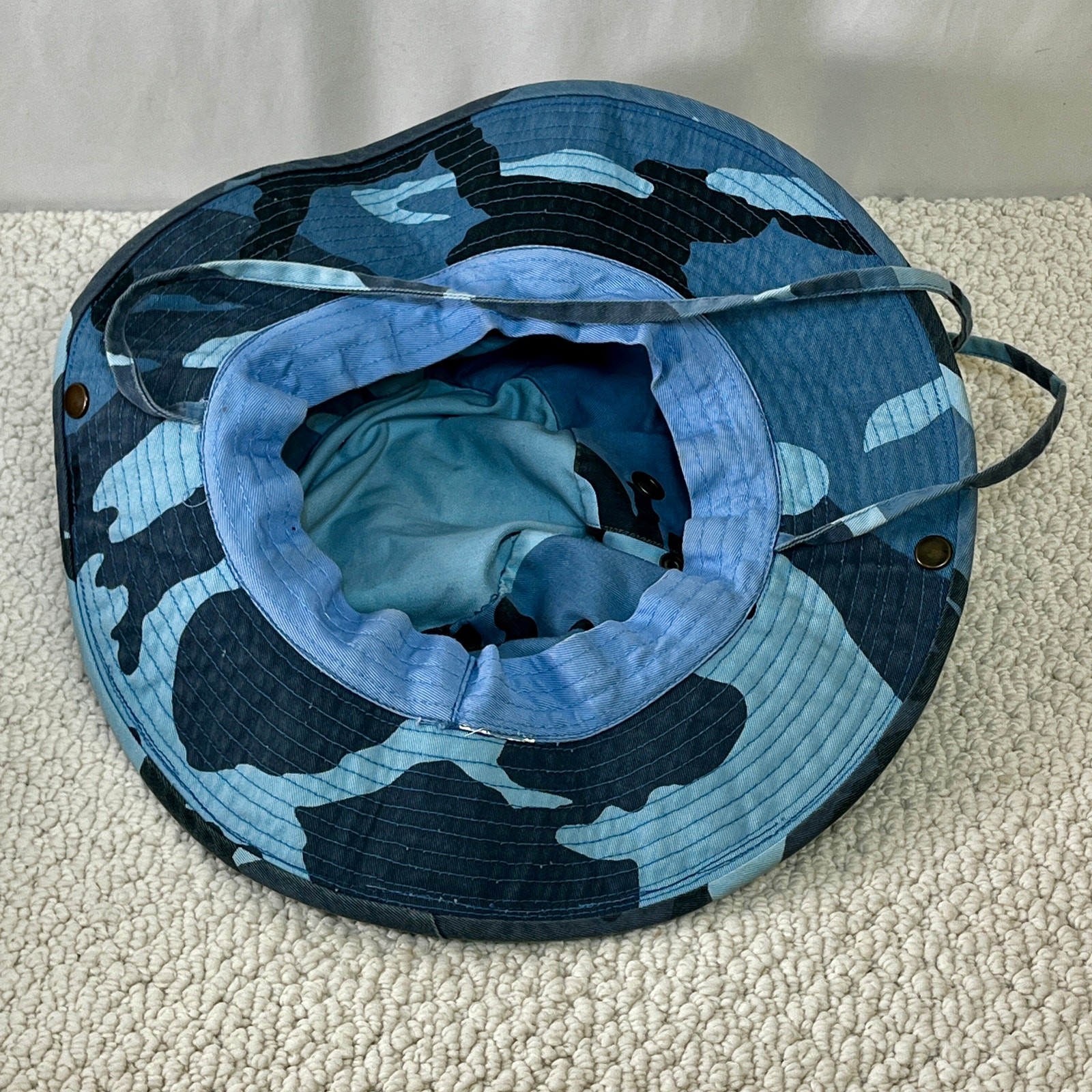 Air National Guard Bucket Hat Blue Camo Canvas Boonie Fuel Your Future O/S Promo