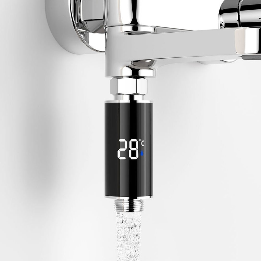 Color-Coded Indicator Digital Display Shower Head Water Temperature Meter