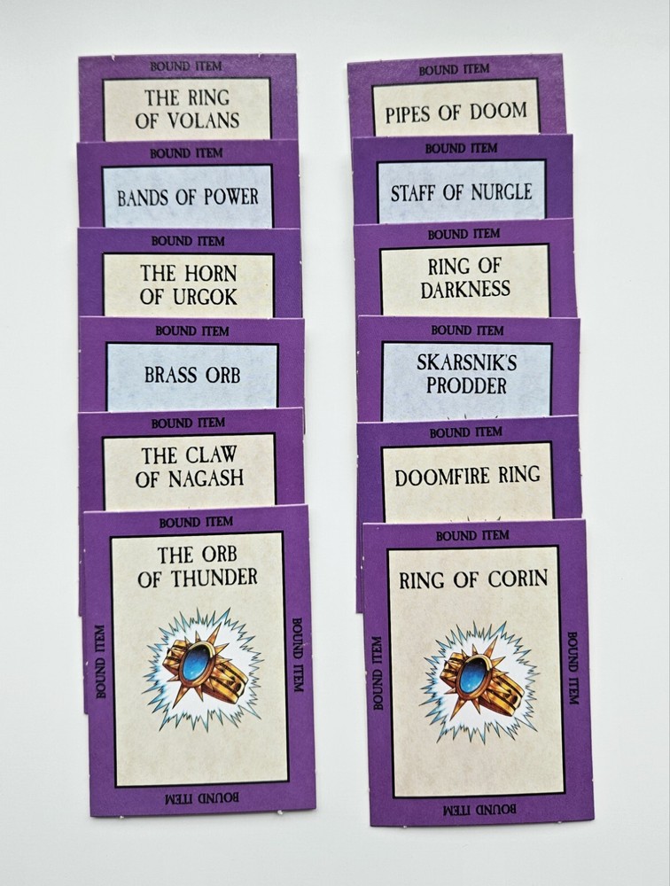 Warhammer 5th Edition -  Bound Item Cards