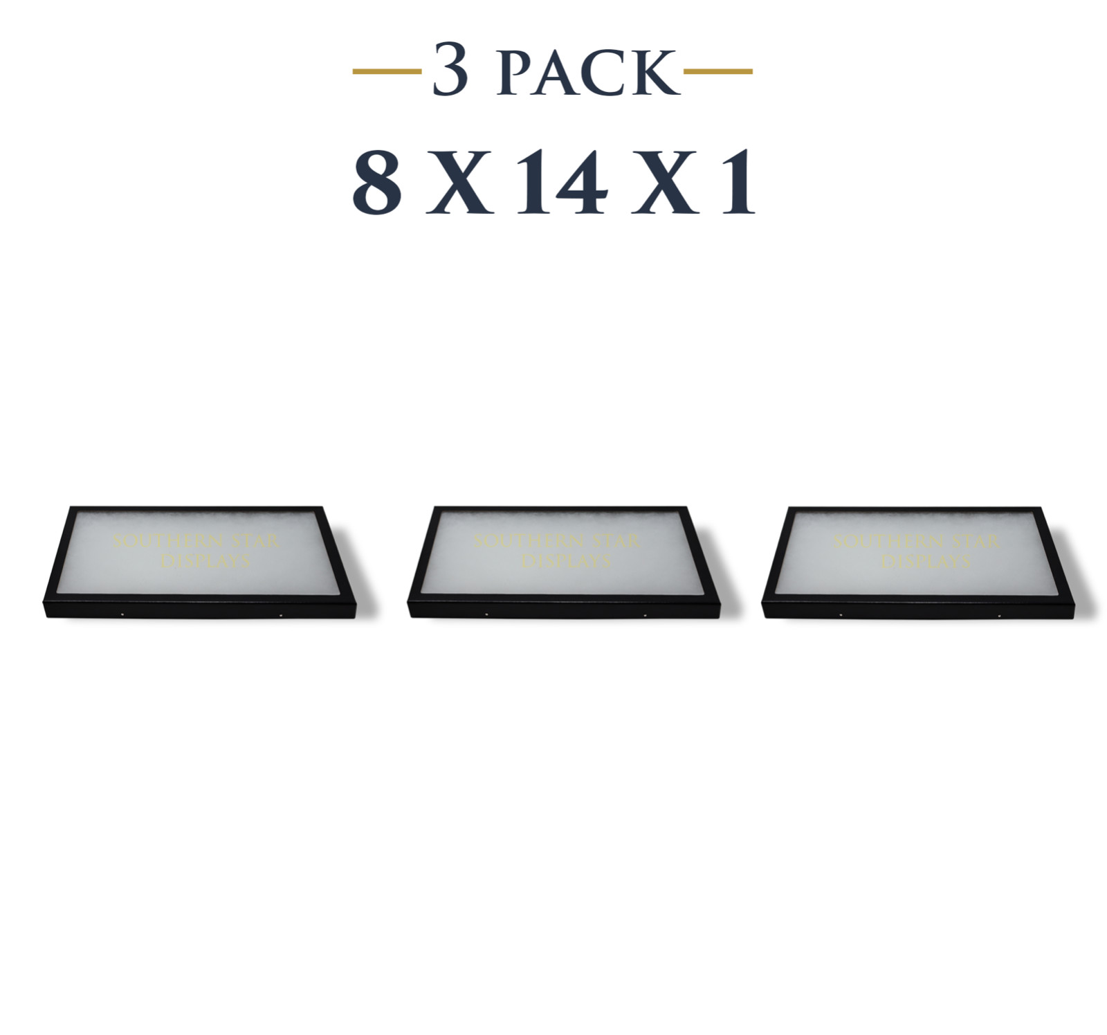 3 Pack of 8 x 14 x 1 Riker Display Cases Boxes for Collectibles Jewelry & More