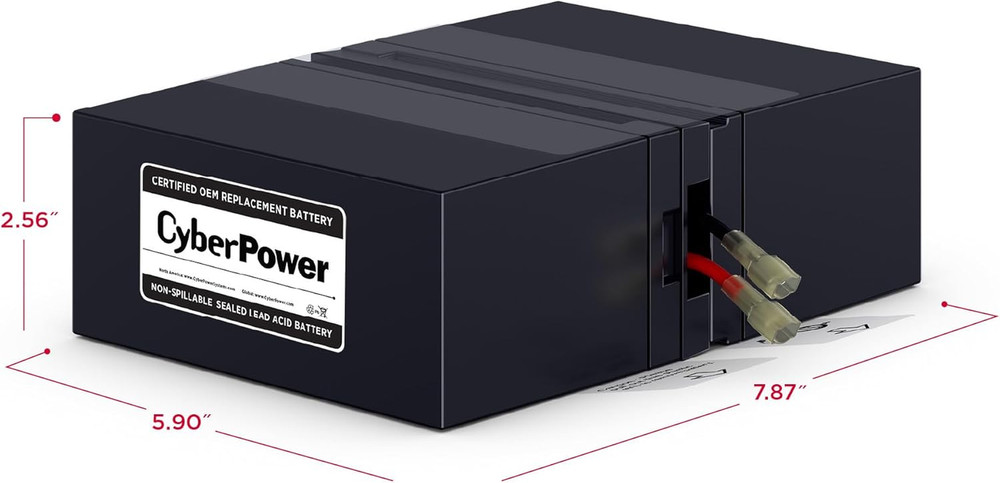 RB1280X2A UPS Replacement Battery Cartridge, Maintenance-Free, User Installable,