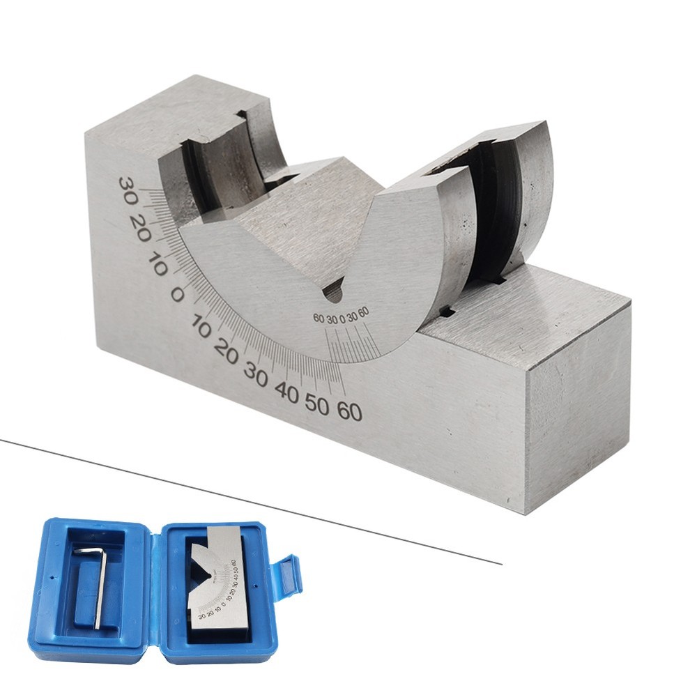 Adjustable Angle V Block 0 to 60° Precision Gauge Micro Milling Setup+ Wrench C#