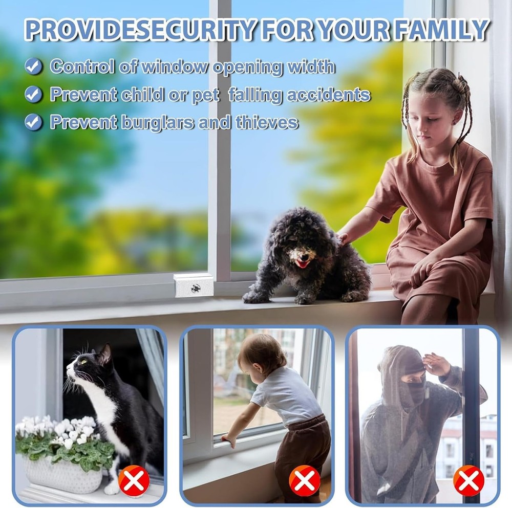 Sliding Window Locks for Up and Down Windows,Easy to Install Vertical Horizo...