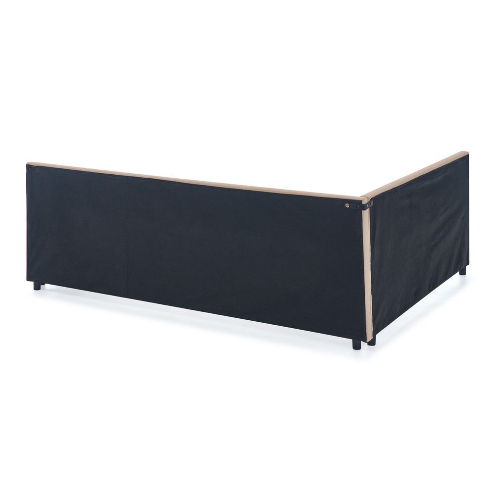 Queen Size Upholstered Tufted Bed Frame, Sofa Bed Frame with Comfortable Backr