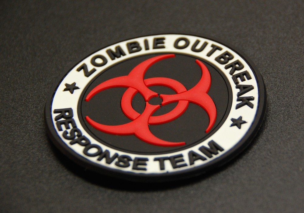 3D PVC GITD Zombie Outbreak Response Team Biohazard Original Glow Patch Hook