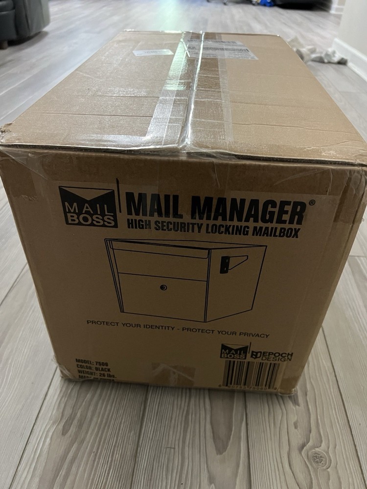 Mail Boss 7506 Mail Manager Curbside Locking Security Mailbox - Black