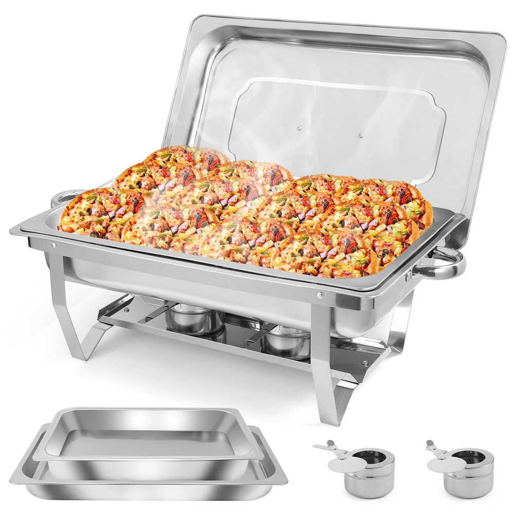 13QT Chafing Dish Buffet Set Rectangular Stainless Steel Buffet Catering Party