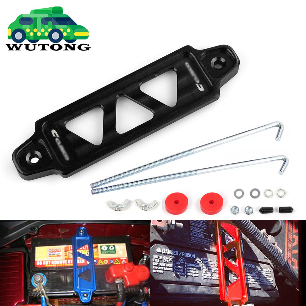 Black JDM Battery Hold Tie Down w/ J-Hooks For Honda Civic EG EK S2000 For Acura