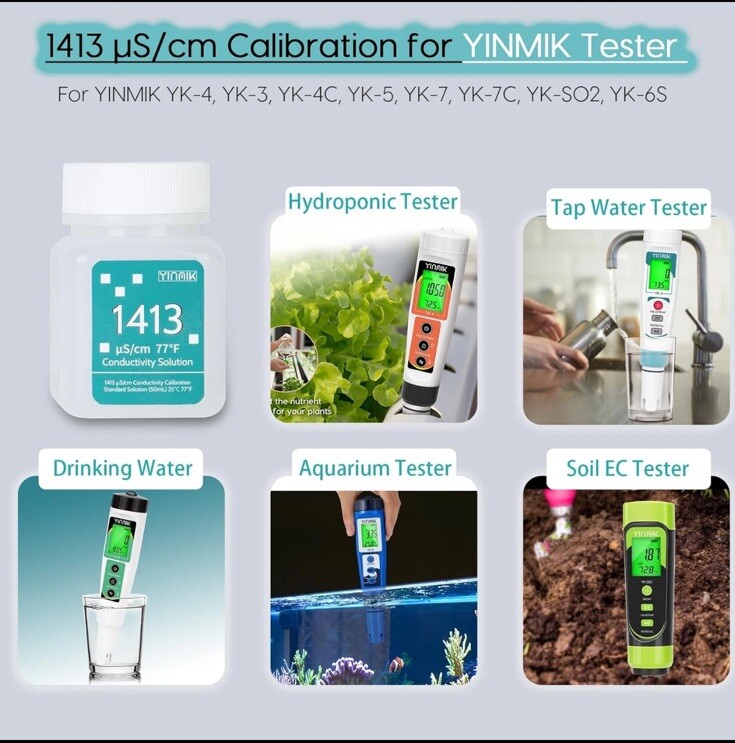 1413 μS/cm Calibration Solution, Conductivity Salt Standard Buffer Solution...