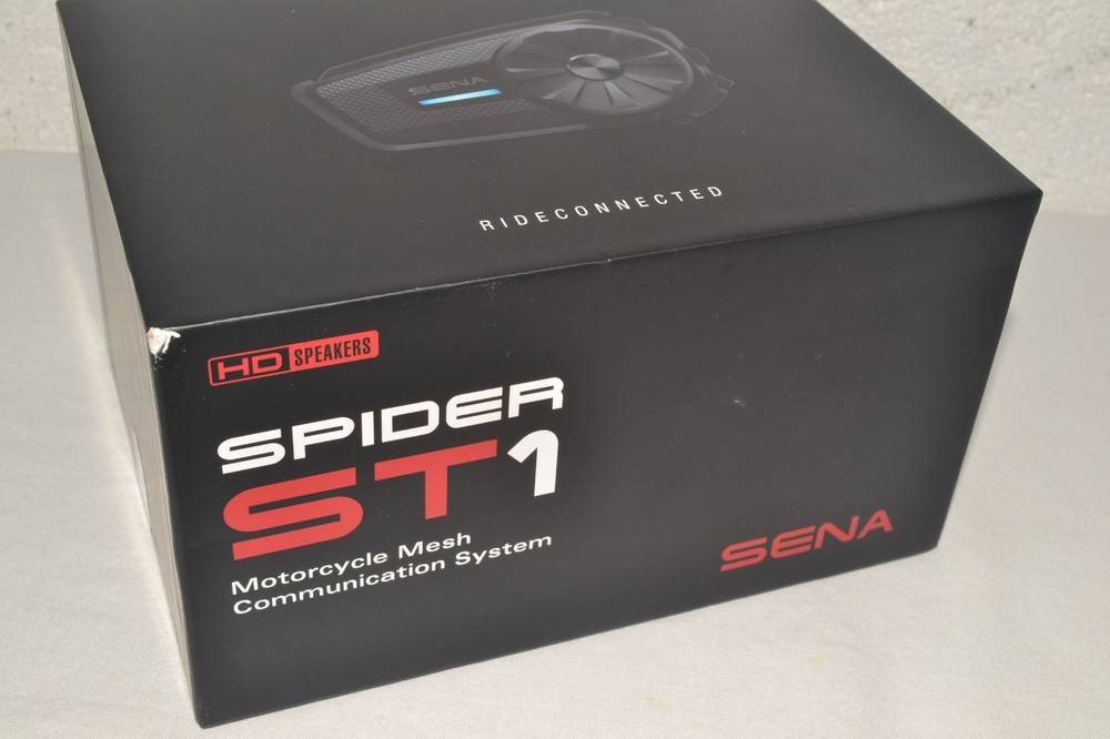 SENA Spider ST1 Motorcycle Mesh Communication System COMPLETE OPEN BOX/UNTESTED