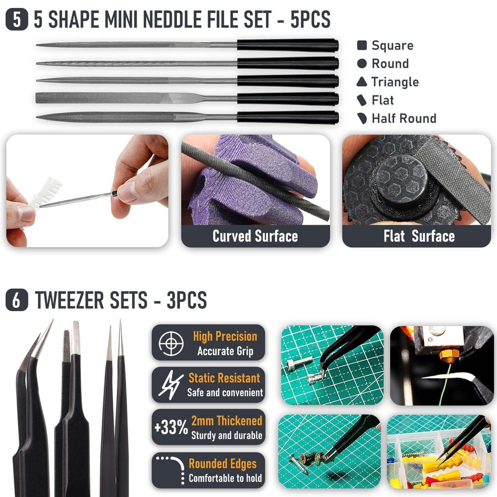 3D Printer Tools Kit, Quality 3D Printing Tool Kit for Model Measuring/Finish...