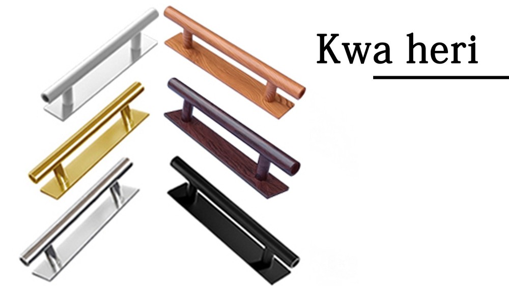 Self-Stick Push Pull Cabinet Handles - Black ABS Plastic Drawer & Door Pulls (30