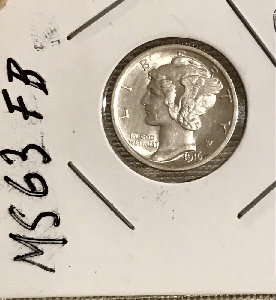 1916 Mercury Dime Silver BU (fb)