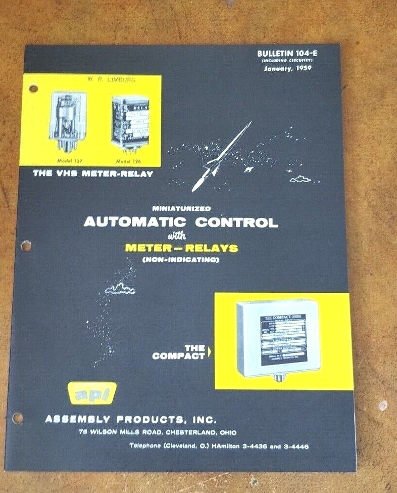 1959 ~ API Assembly Products INC ~ Bulletin 104-E ~ Inter-relays