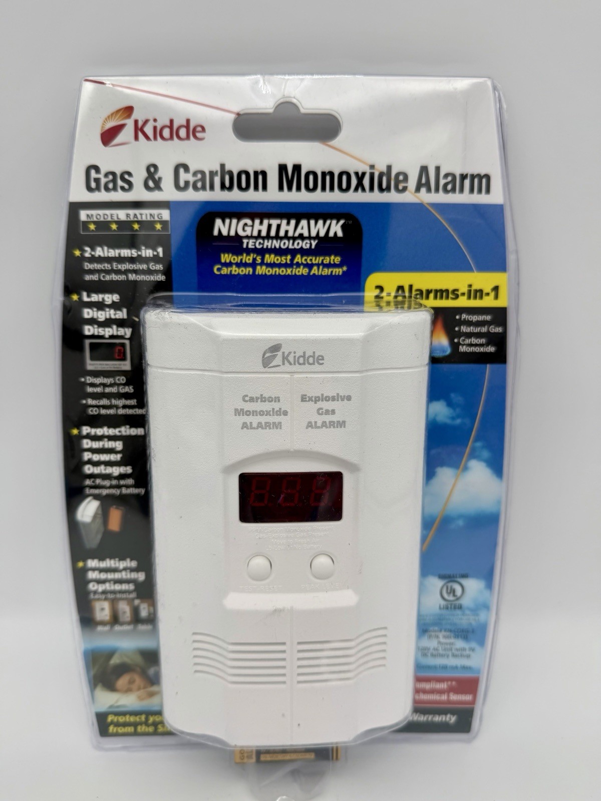 Kidde KN-COEG-3 Explosive Gas Alarm Carbon Monoxide Alarm Detector with Battery