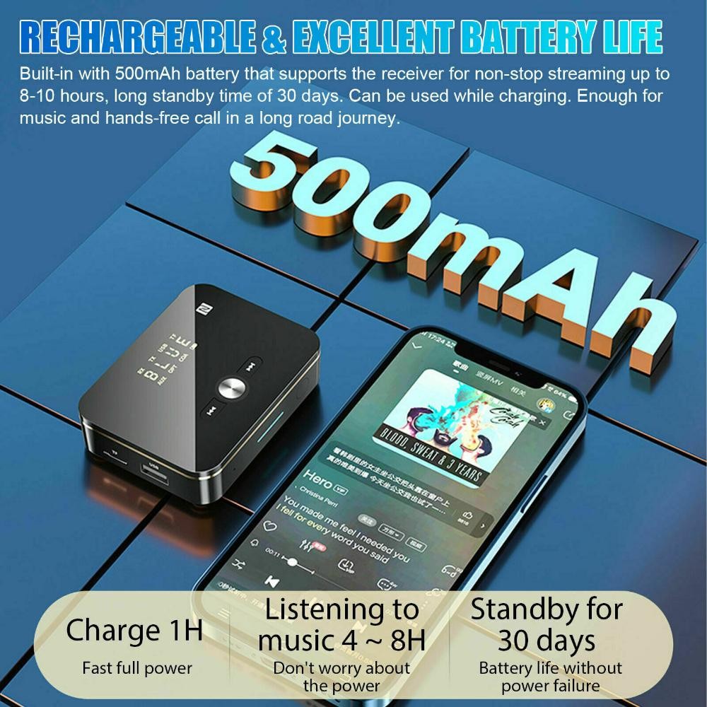 NFC Multi-Function Bluetooth Receiver Wireless 3.5mm AUX to 2RCA Audio Adapter C