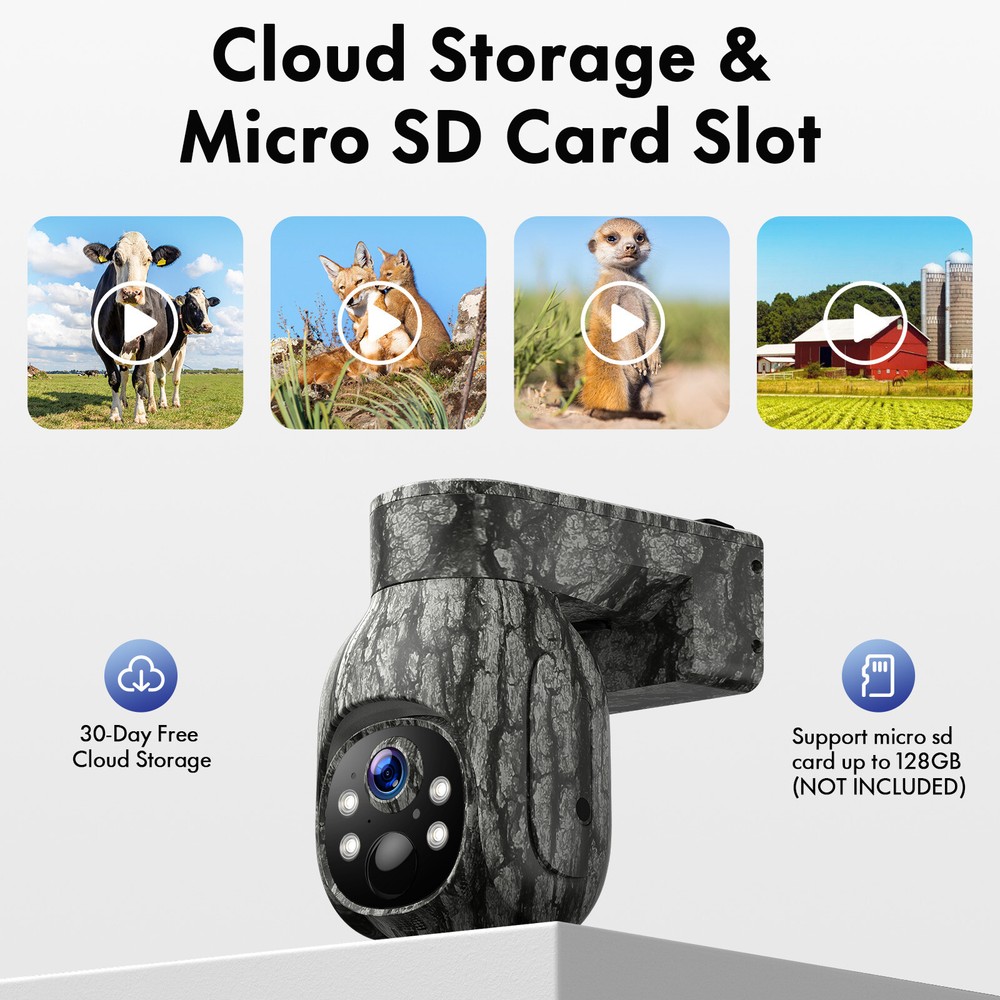 Campark 2K 4G LTE Cellular Solar PTZ Trail Camera Security Camera With SIM Card