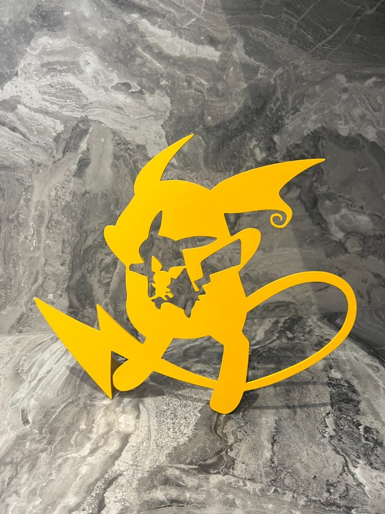 Pikachu evolution -Laser cut steel - powder coated Yellow