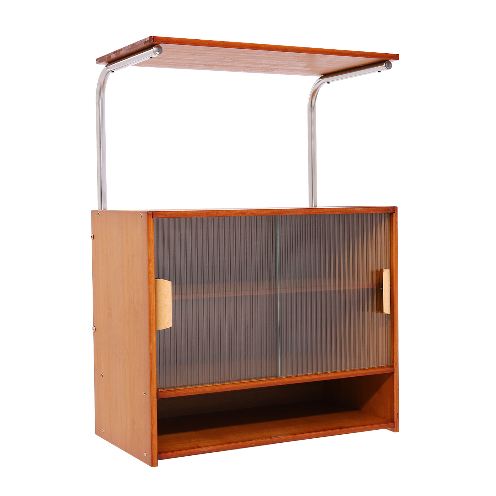 Microware Stand Kitchen Island Storage Cabinet with Open Shelves & Doors