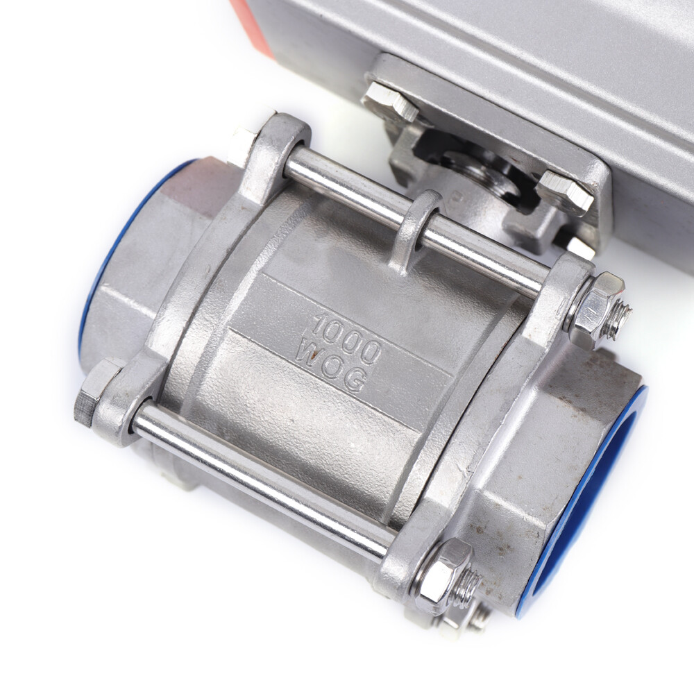 2" Pneumatic Air Actuated Stainless Ball Valve Single Acting Spring Return NEW