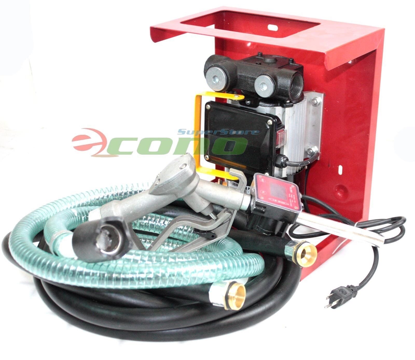 16GPM 110V Transfer Fuel Diesel Petrol Pump YB-60 w/Digital Nozzle Dispenser Gun