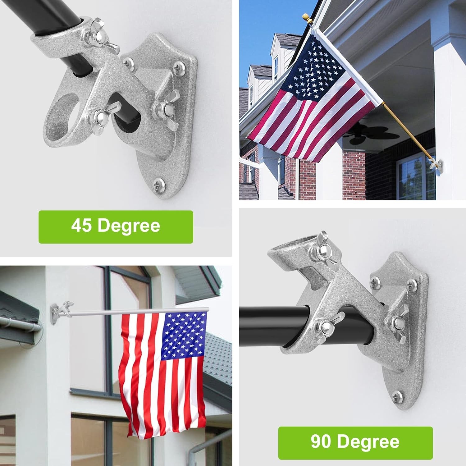 Flag Pole Holder Outside House Flag Pole Bracket Heavy Duty Metal Flag Mount