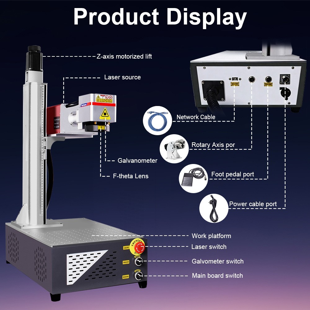 10W UV Water Cooling Crystal 3D Inside Maker Laser Marking Machine Motorized Z
