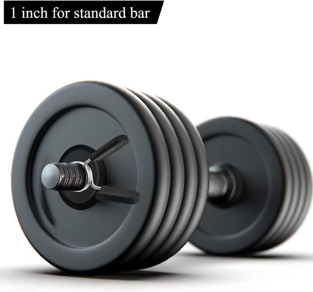 Barbell Spring Clips Collars 1 Inch Weight Bars Standard 25mm