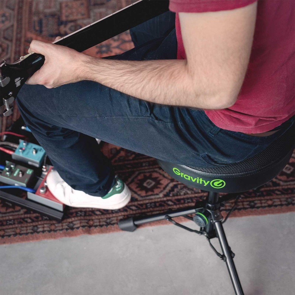 Gravity GFDSEAT1 Round Musicians Stool Foldable with Adjustable Height