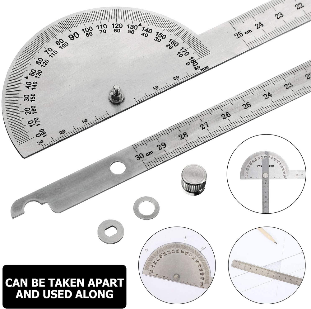 Angle Protractor Angle Finder Ruler Two Arm Stainless Steel Protractor Woodworki