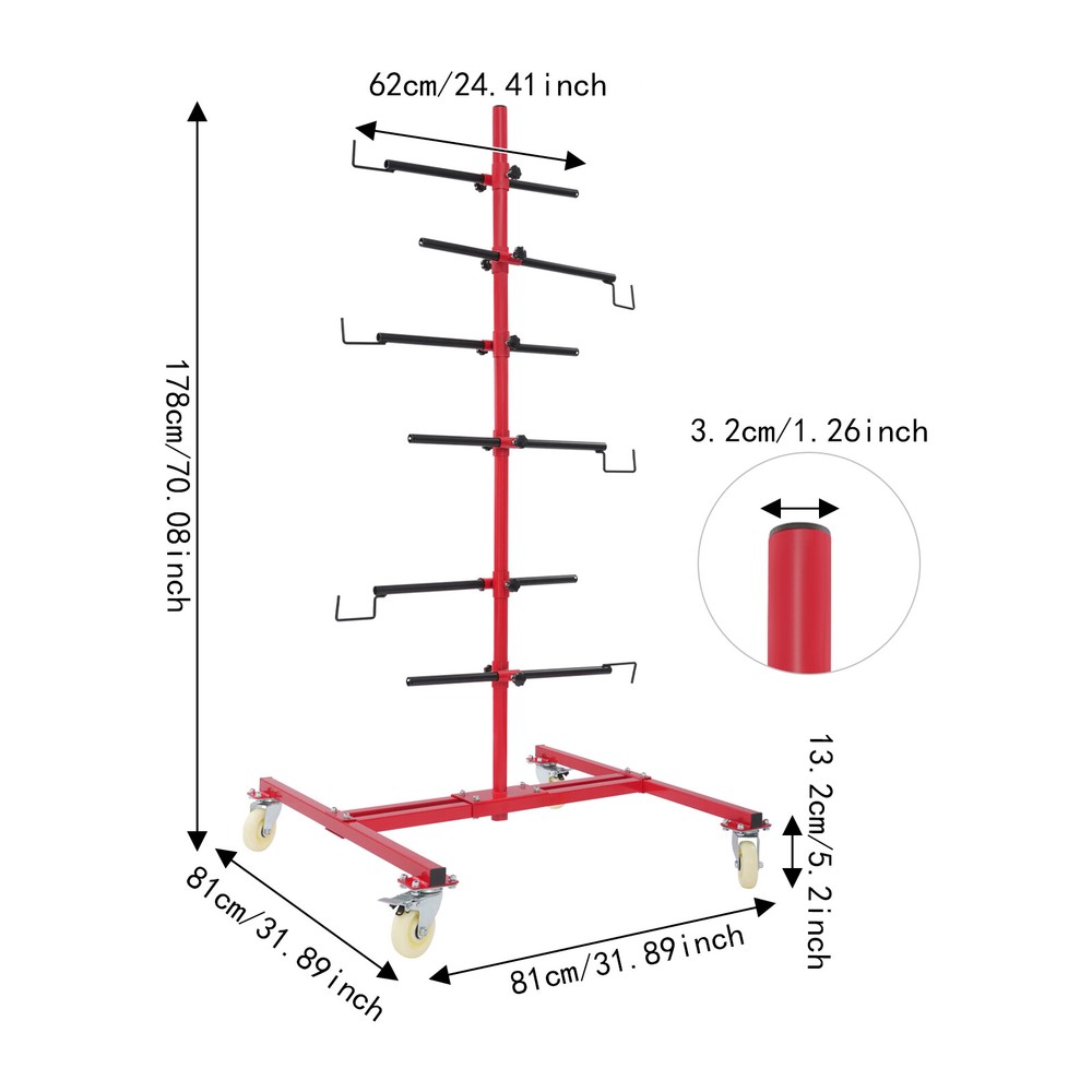Auto Panel Tree Paint Stand Holder - Hook Levers Securely Hang Automotive Panels