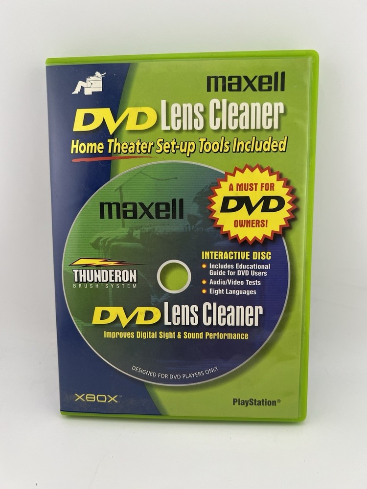 Maxell DVD Lens Cleaner Thunderon Brush System Interactive Disc Xbox Playstation