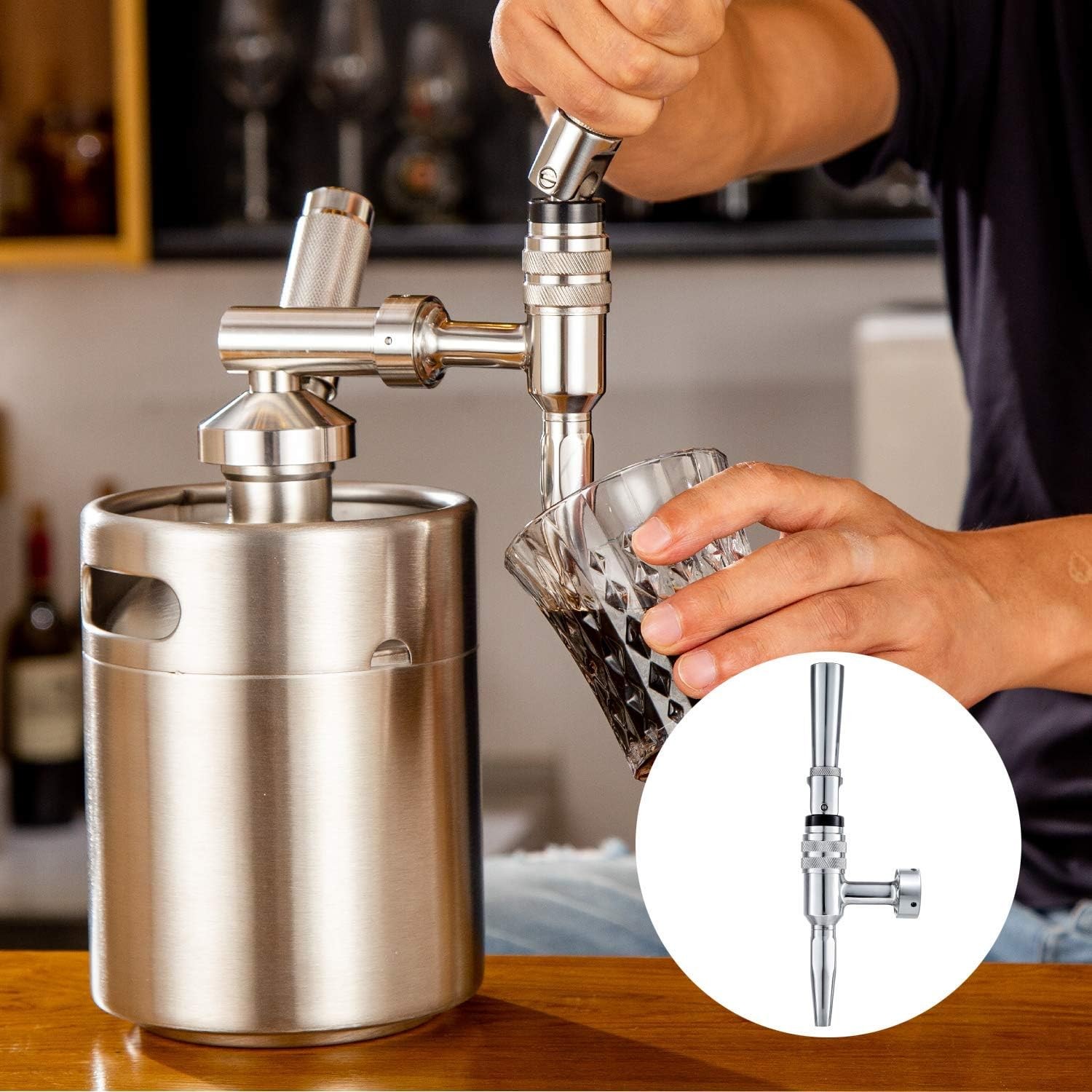 Nitro & Stout Beer Faucet Stainless Steel Homebrew Beer Stout Tap for Kegging