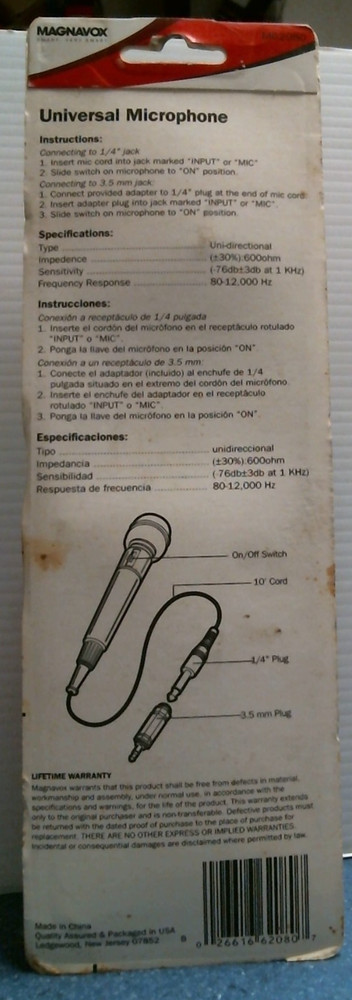 Magnavox Universal Microphone (M62080) FS
