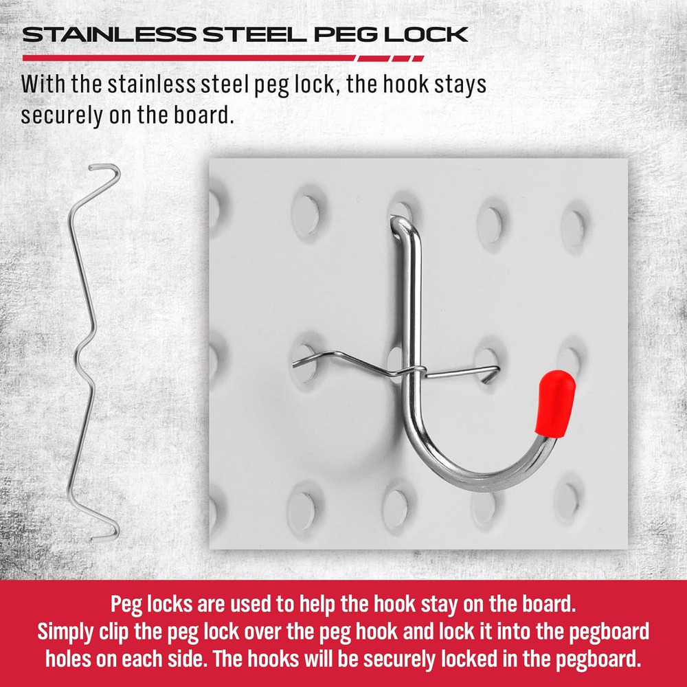 Ultimate 121-Piece Pegboard Hooks Set, Pegboard Accessories with Metal Hooks, Du