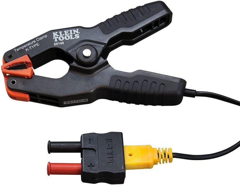 Klein Tools 69140 K-Type Thermometer, Pipe Temperature Clamp for HVAC, Measures