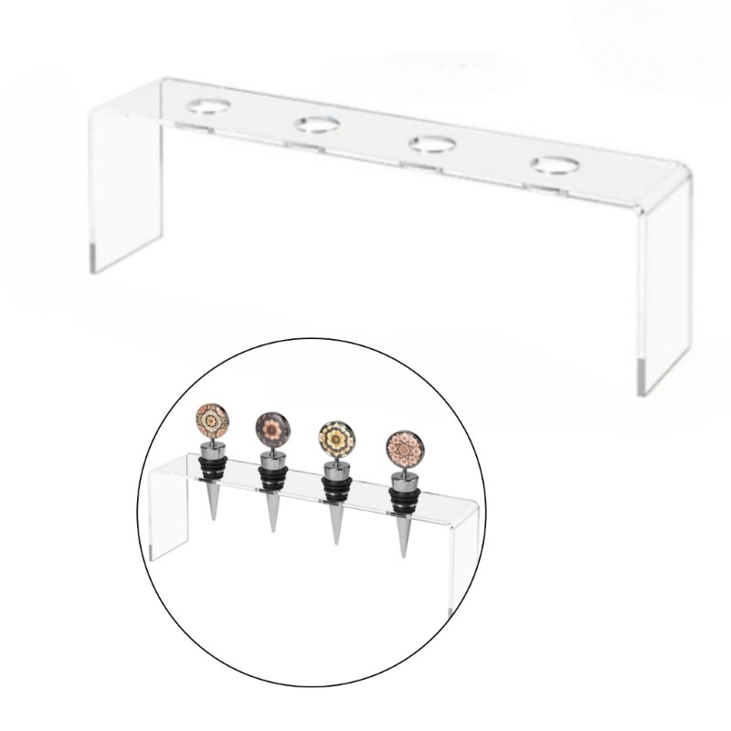 2 Acrylic Wine Cork Organizers Stands with Bottle Display Function Kitchen