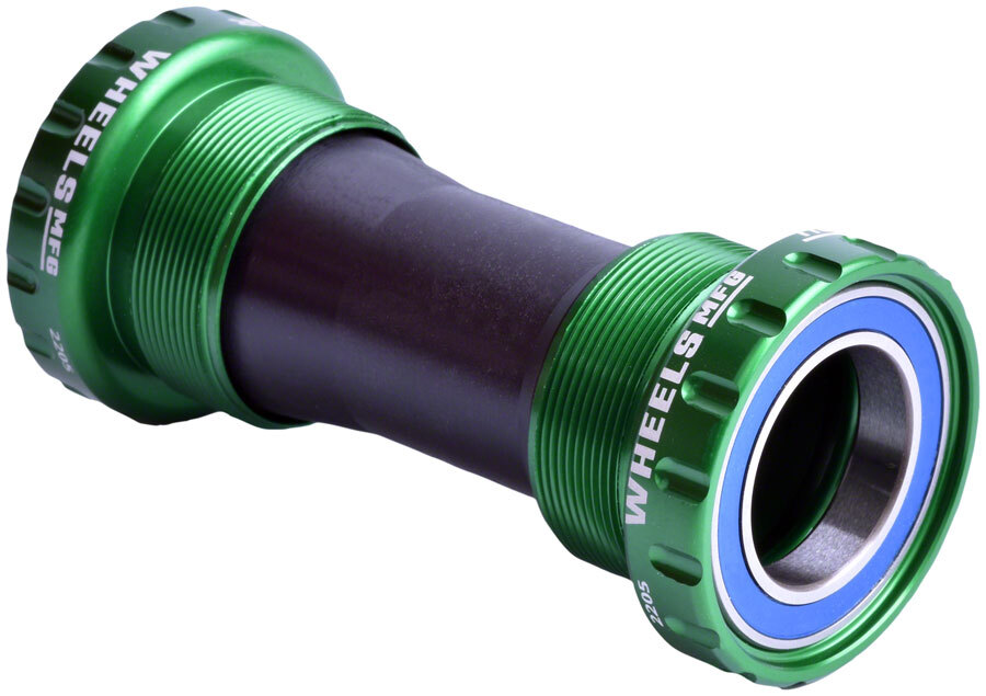 Wheels Manufacturing BSA Bottom Bracket - Hollowtech II Spindle, ABEC 3, Green