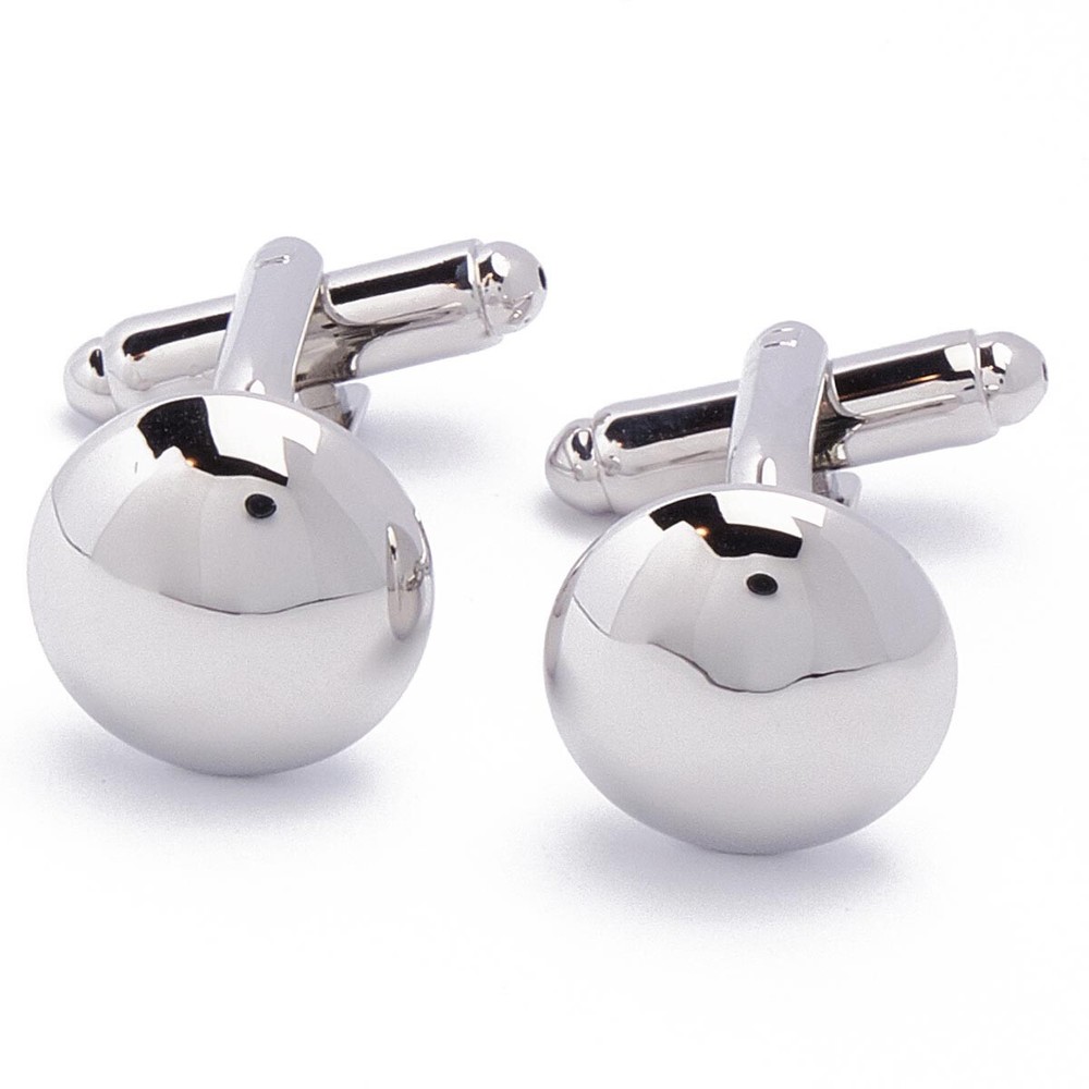 Cufflinks - Round Ball Silver