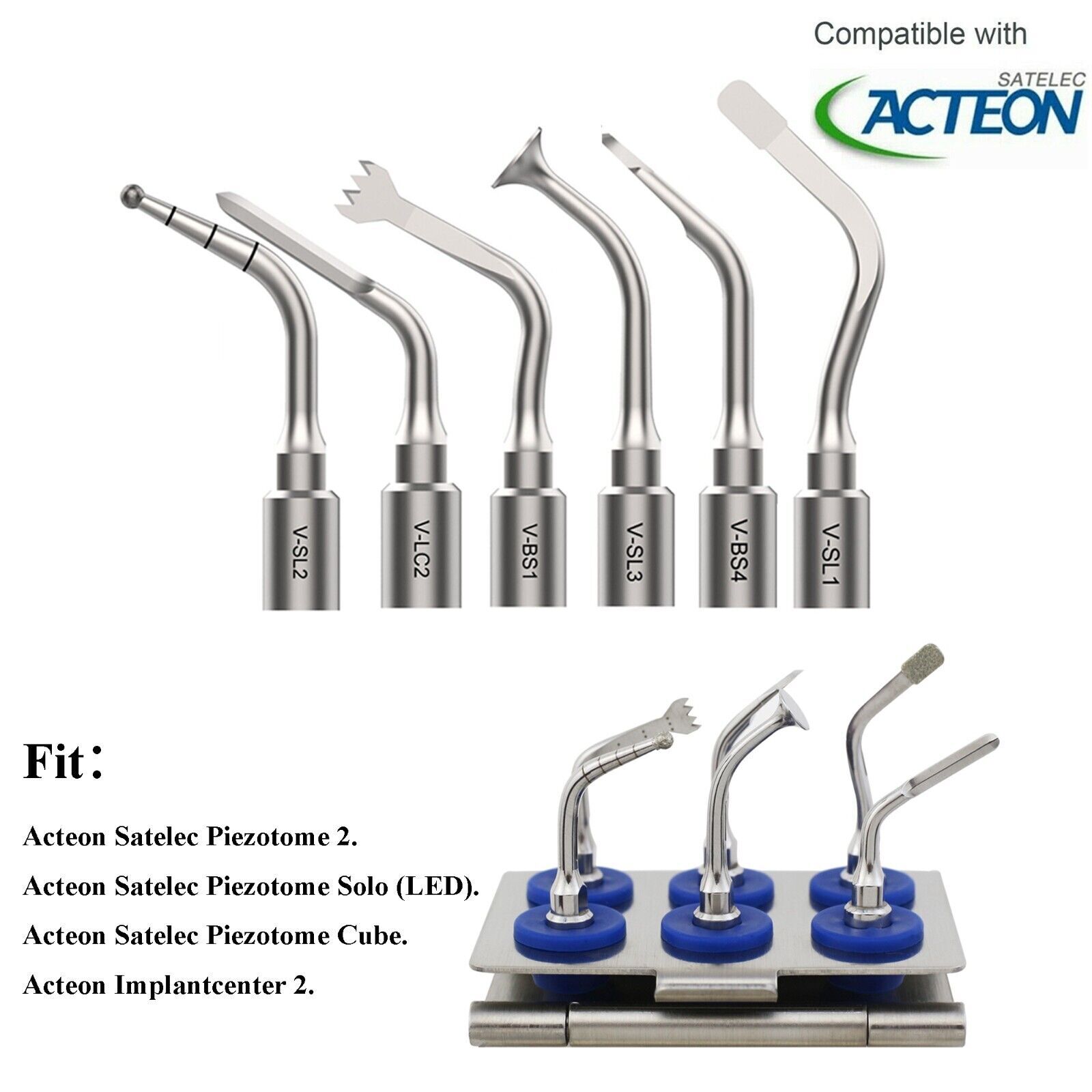 Dental Ultrasonic Surgery Tips LC BS SL Fit Satelec Acteon Piezotome 2 Solo Cube