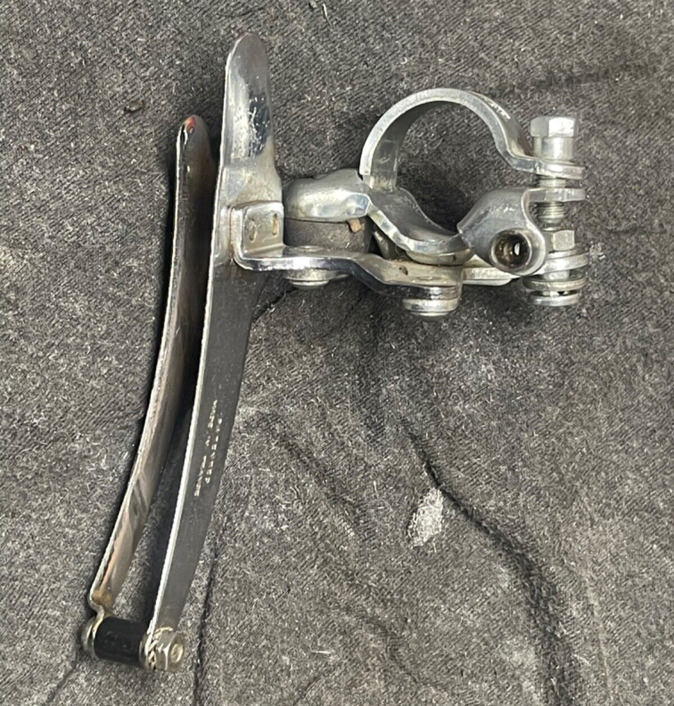 Sachs Huret 1" Clamp Bottom Pull Housing Stop Doubled Front Derailleur Silver