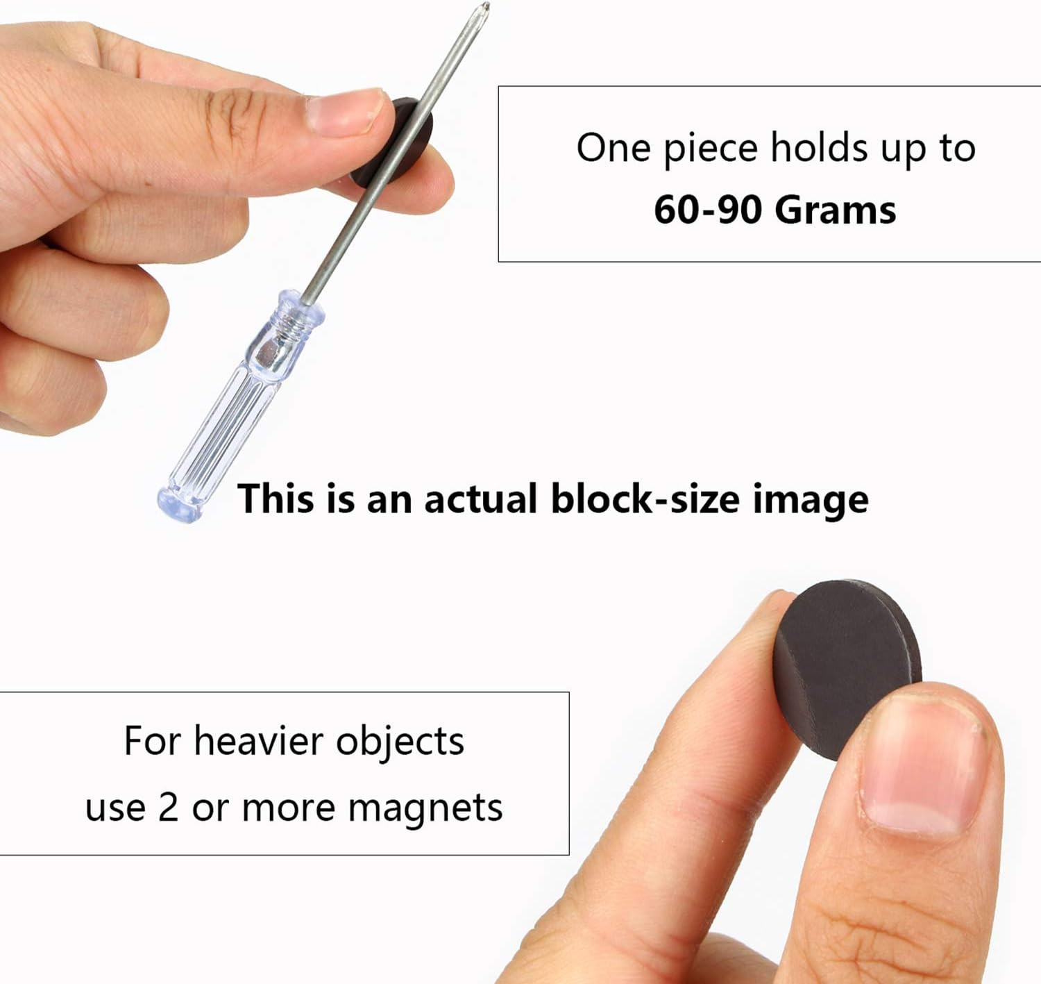 60 Pack 20x2mm Round Peel and Stick Magnets w/ Adhesive Backing for DIY Crafts