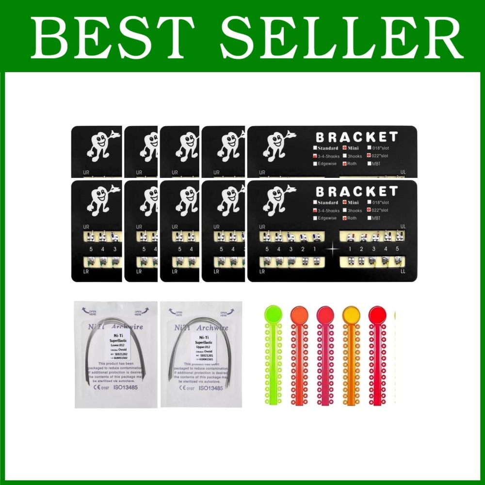 Teeth Model Brackets - 200pcs Pack with Ligature Ties