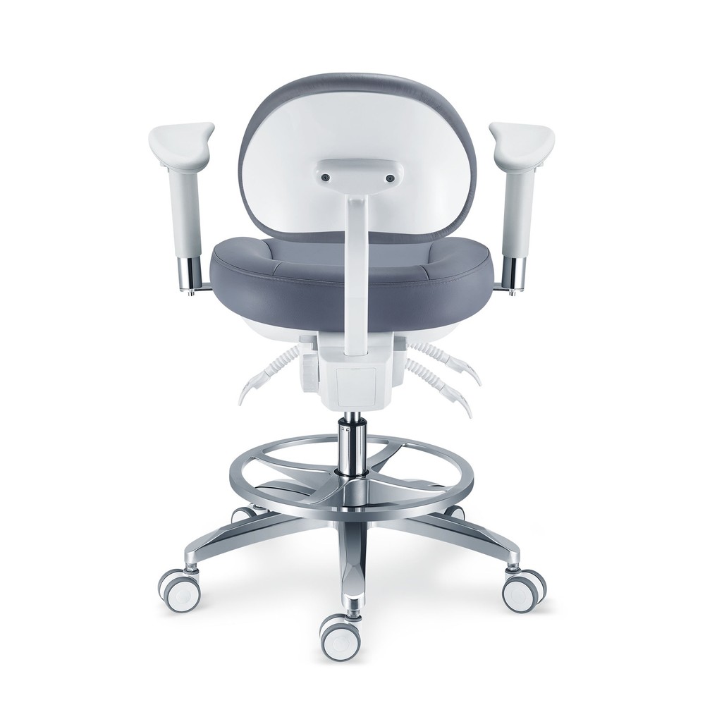 Ergonomic Dentistry Microscope Chair Adjustable Dentist Stool Microfiber Leather