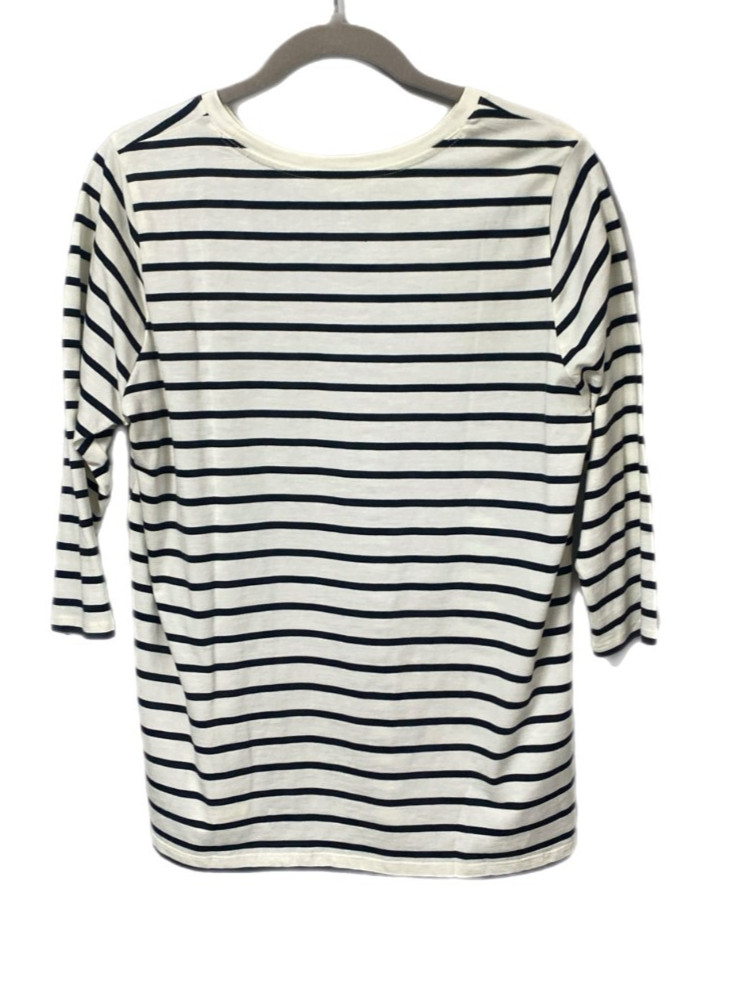 Lands End Womens Petite Top, Ivory/Black Stripe XSP, SP, MP, LP, NWT, SHIPS FREE