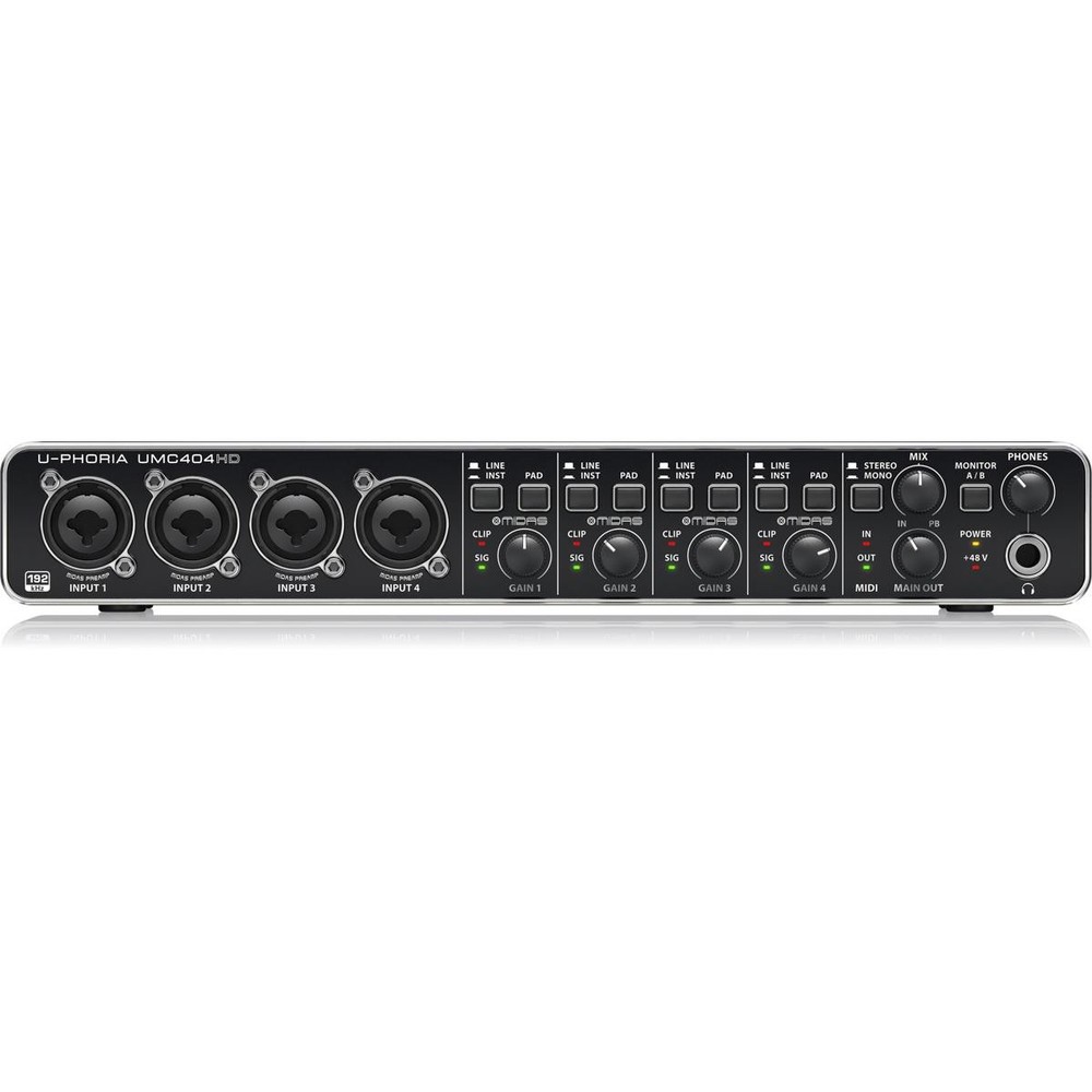Behringer U-PHORIA UMC404HD USB 2.0 Audio Interface - Bundle With XLR Profession