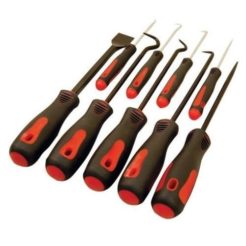 9-Piece Scraper Hook and Pick Tool Set Car Removal Tool O Rings Seals Rubber