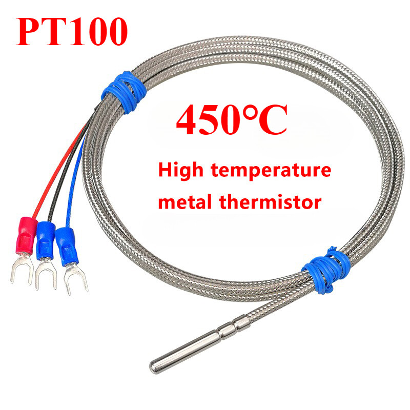 Pt100 high temperature probe type temperature sensor glass fiber insulation