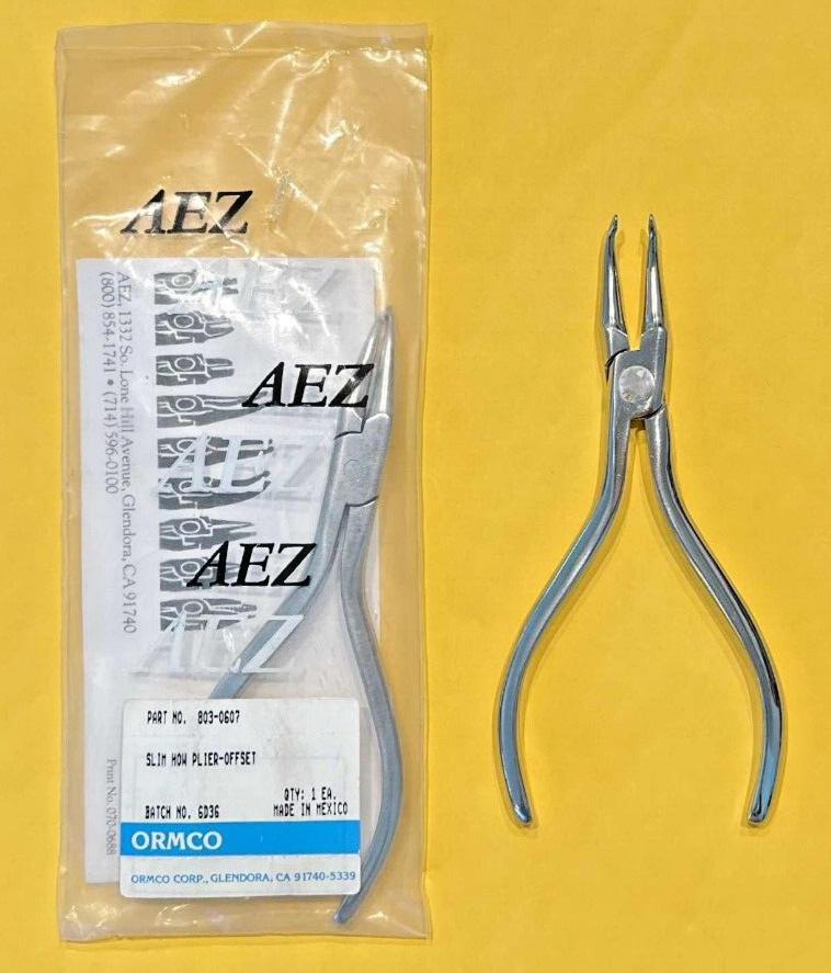 ORMCO AEZ ORTHODONTIC SLIM HOWE PLIER-OFFSET. # 607
